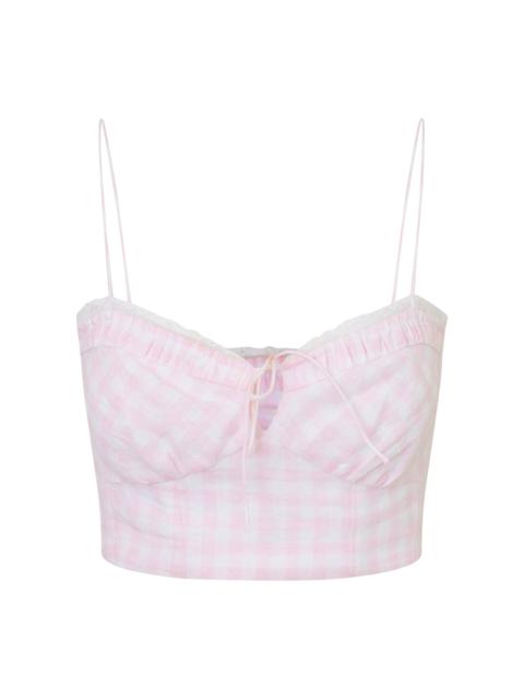 LoveShackFancy Amorana Linen Bustier light pink