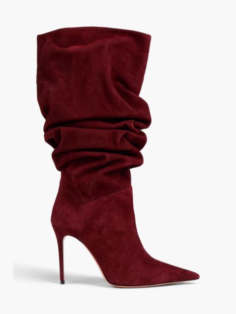 Amina Muaddi Jahleel suede knee boots
