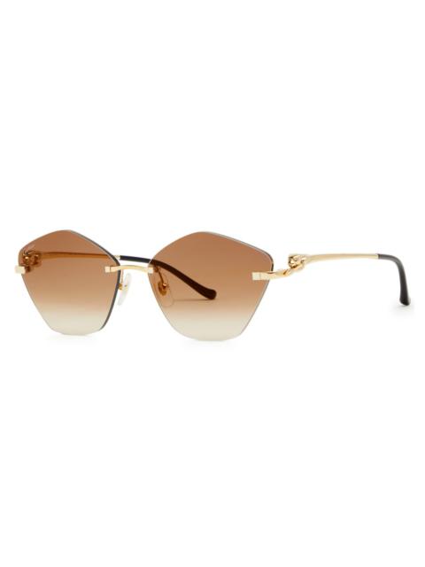 Cartier Cartier Rimless Hexagon-frame Sunglasses