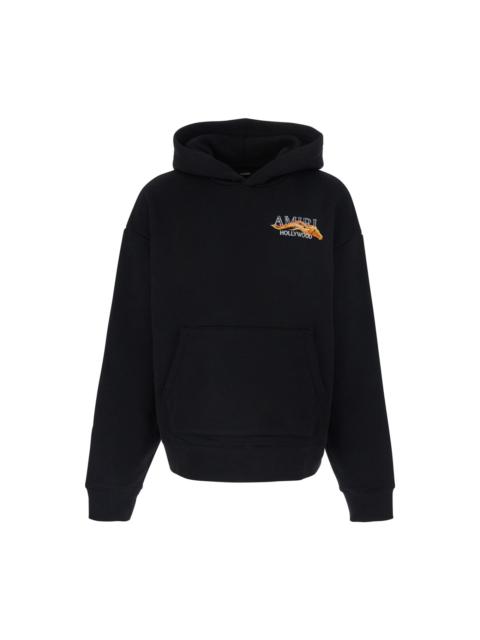 AMIRI Black Hoodie With Fixed Hood And Logo Lettering On Front And Rear In Cotton Man