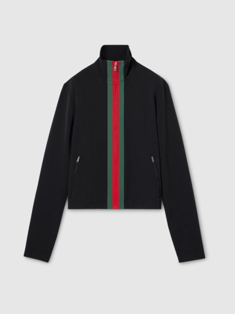 GUCCI Stretch nylon zip jacket with Web