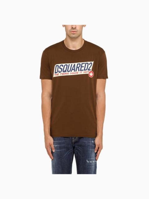 Dsquared2 Brown Crew Neck T Shirt With Logo