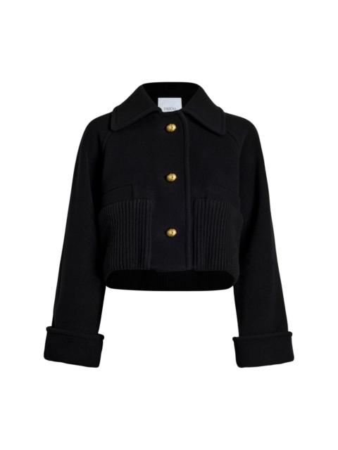 rib-waist cropped coat