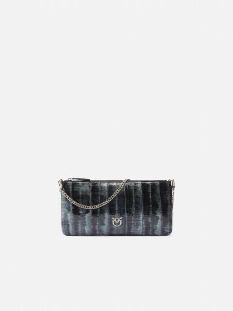 PINKO PINKO GALLERIA CLUTCH BAG IN EEL SKIN WITH SHOULDER STRAP