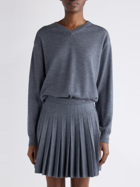 BALENCIAGA Balenciaga Wool V-Neck Sweater in 1167 Heather Grey at Nordstrom