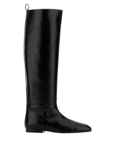 KHAITE Black leather Colt boots
