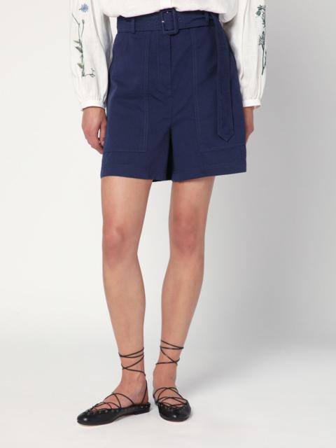 WEEKEND Max Mara Bermuda blue in cotton and linen