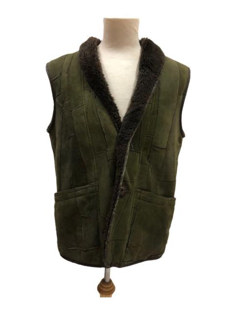 Other Designers Genuine Leather - Japanese Brand Leather Patchwork Vest