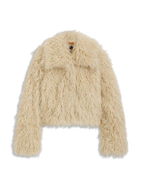 BOSS FAUX-FUR JACKET WITH CROPPED LENGTH