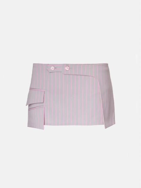 POSTER GIRL STATE SKIRT GREY/PINK PINSTRIPE