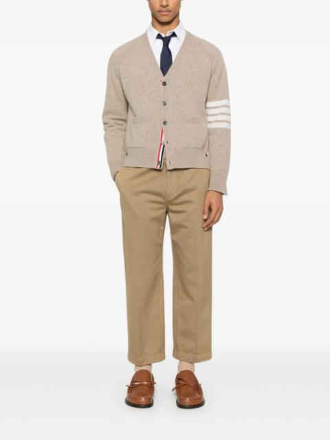 Thom Browne THOM BROWNE - Men Jersey Stitch Raglan Sleeve Relaxed V Neck Cardigan