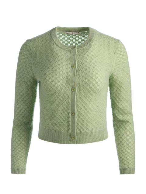 Alice + Olivia DOLLIE POINTELLE CASHMERE CARDIGAN