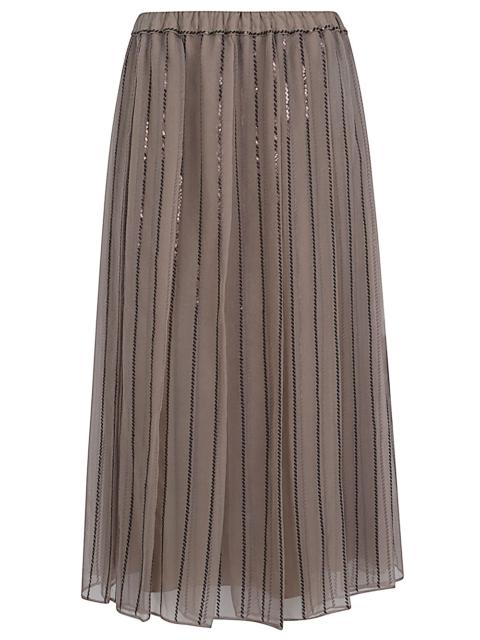 Brunello Cucinelli Silk Midi Skirt