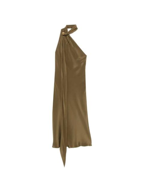 Max Mara Max Mara Women Evasto One-Shoulder Silk Midi Dress With Metallic Details