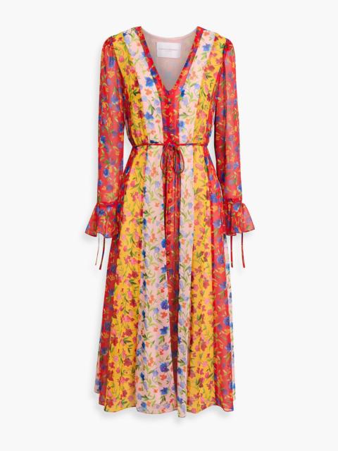 CAROLINA HERRERA Floral-print chiffon midi dress