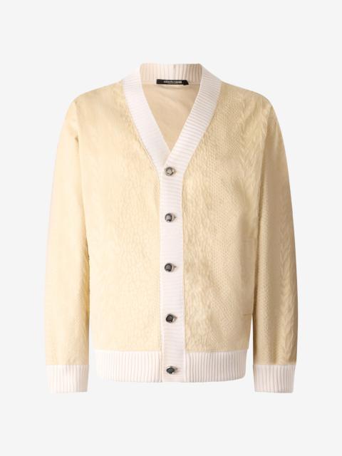 Roberto Cavalli Python-Print Cardigan-Style Sweatshirt