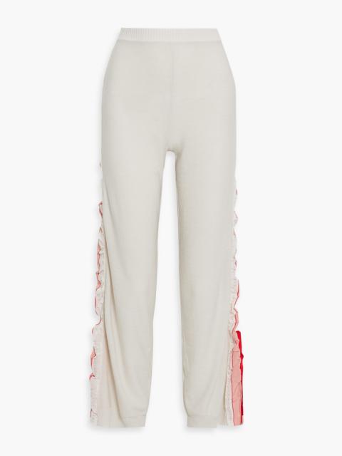 Stella McCartney Crepe-trimmed wool track pants