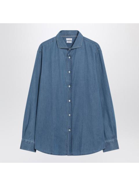 Brunello Cucinelli Brunello Cucinelli Light Blue Easy Fit Denim Shirt Men