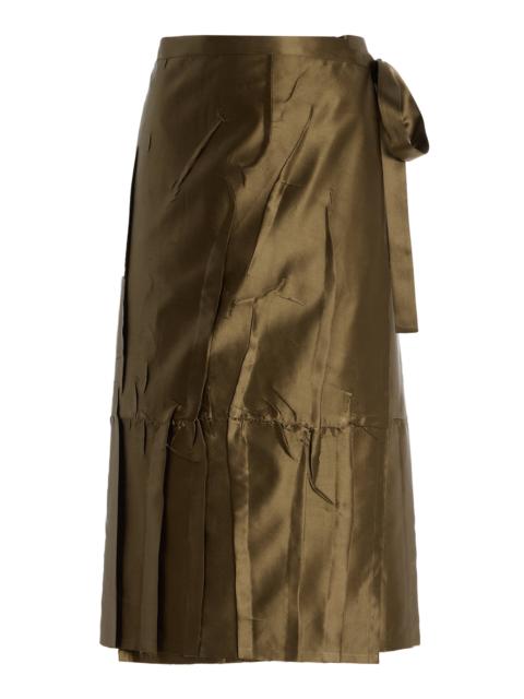 MARIE ADAM-LEENAERDT Aaron Silk Skirt khaki