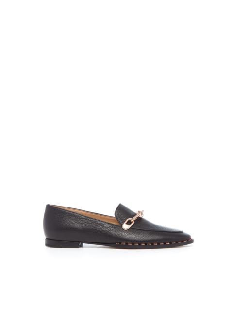 Larisa Loafer in Black Textured Leather