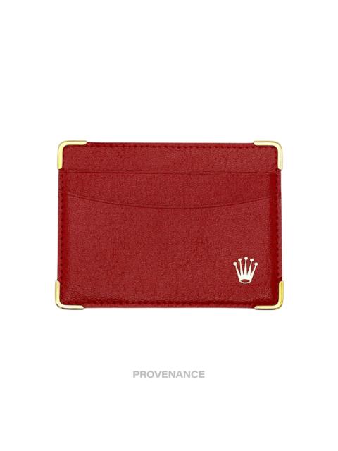ROLEX Rolex Card Holder Wallet - Red Leather II