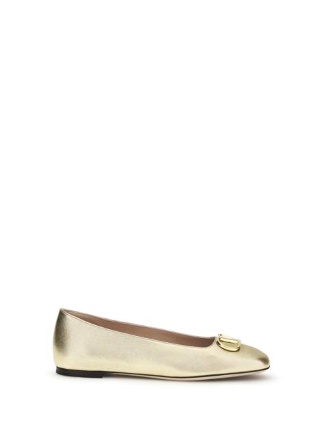 Valentino Valentino Garavani Vlogo Laminated Nappa Ballerinas Mekong