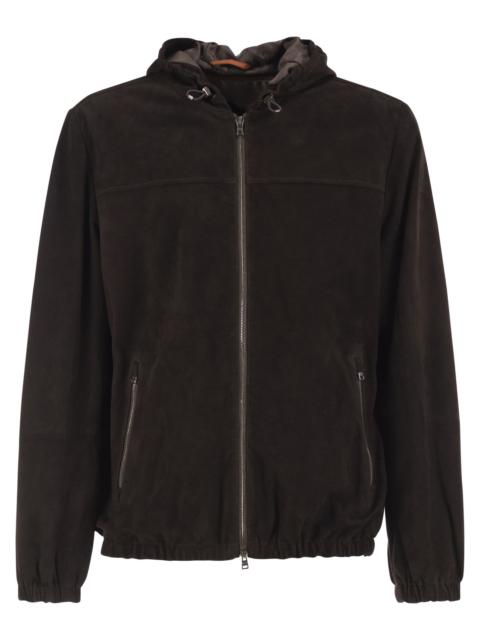 Herno Herno Men Suede Goatskin Hooded Jacket