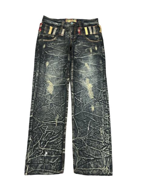 Other Designers Japanese Brand - SICK‼️ANTFUL DOUBLE WAIST DISTRESSED DENIM PANT