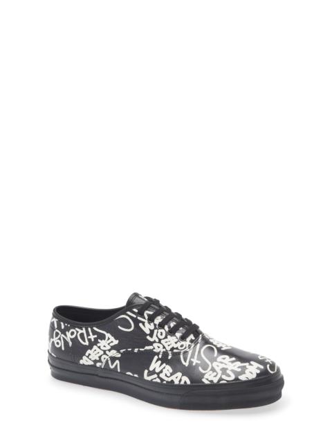 Comme des Garçons Comme des Garçons Comme des Garçons Comme des Garçons Graphic Leather Sneaker in Black/White at Nordstrom