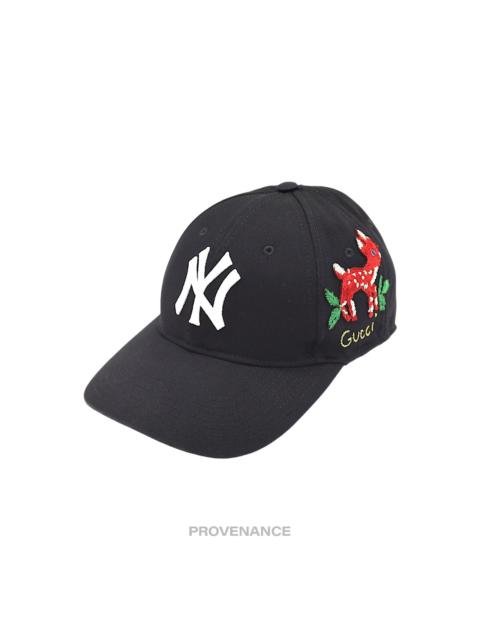 Gucci x NY Yankees Embroidered Hat Cap - Black Deer Bambi
