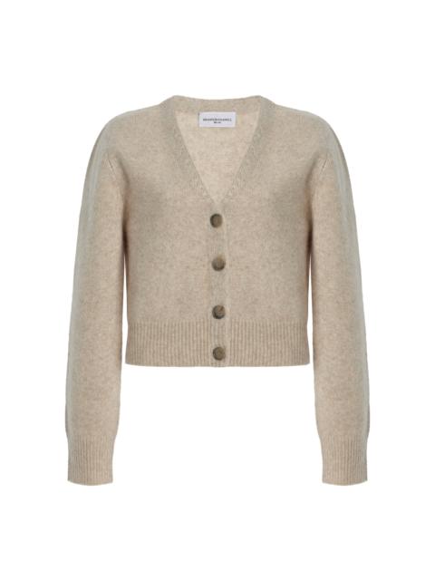 BRANDON MAXWELL The Sloane Cashmere-Silk Cardigan taupe