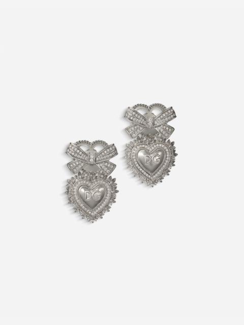 Dolce & Gabbana Devotion earrings in white gold with diamonds