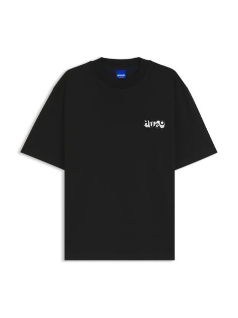 HUGO COTTON-JERSEY T-SHIRT WITH LOGO ARTWORK