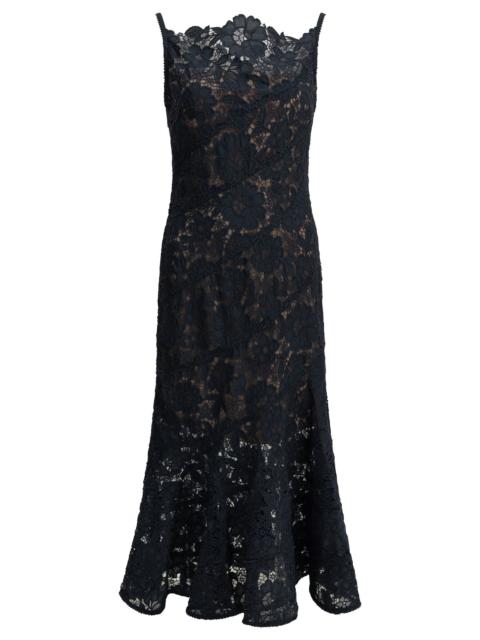 self-portrait Self-portrait Lace Midi Dress Navy Women