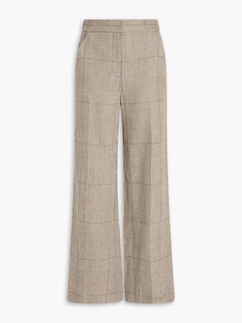VERONICA BEARD Tonelli Prince of Wales checked linen and cotton-blend wide-leg pants