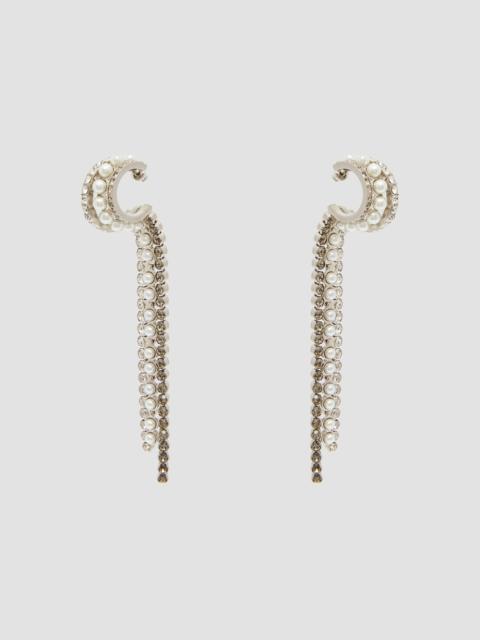 Erdem LONG CRYSTAL HOOP EARRINGS