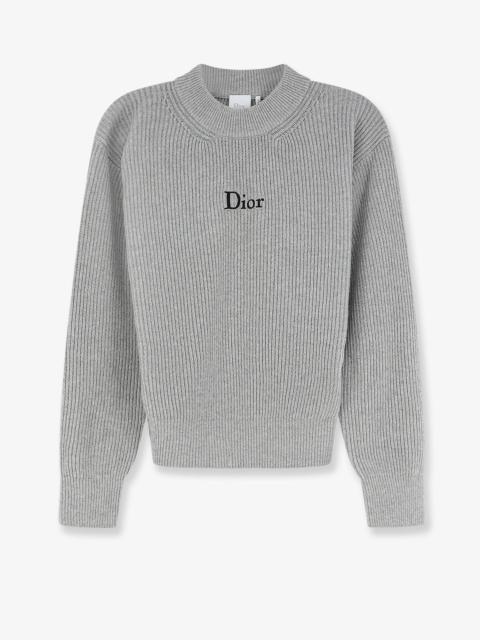 Dior Dior Ribbed Wool Cashmere Sweater Grey