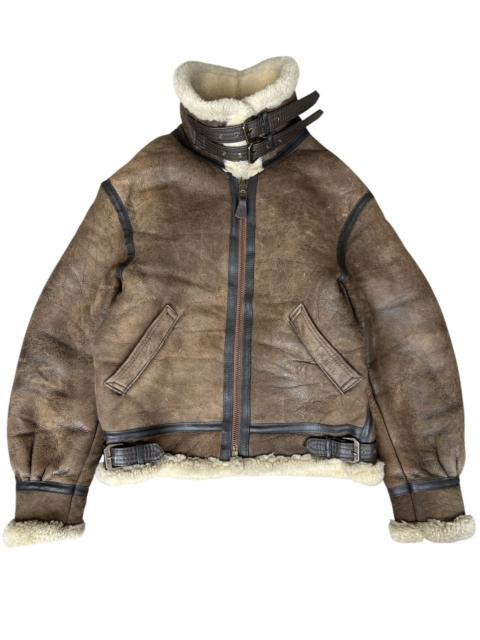 Other Designers Vintage 80s Avirex B3 Brown Fur Leather Jacket Travis
