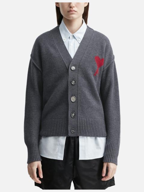 AMI Paris CARDIGAN WITH CONTRASTED AMI DE COEUR
