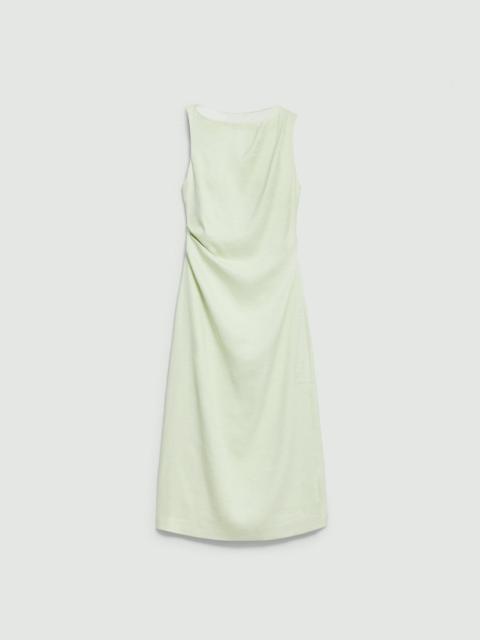 Theory Draped Midi Dress in Linen-Viscose