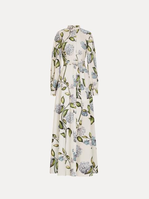 Oscar de la Renta PORCELAIN FLOWER COTTON POPLIN CAFTAN
