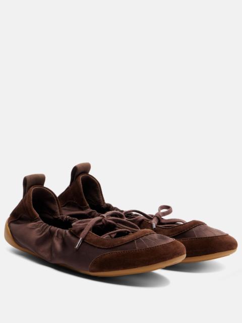 Chloé Chloé Kick suede-trimmed ballet flats