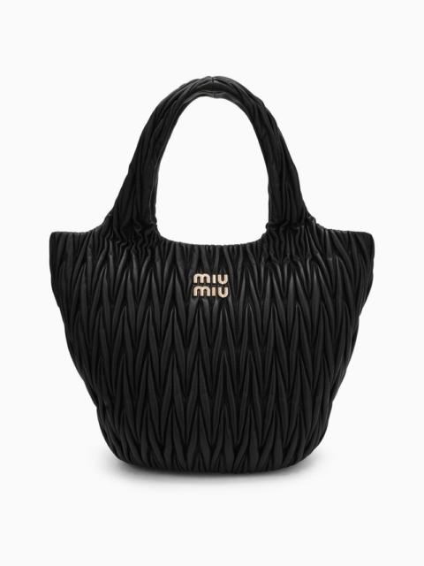Miu Miu Miu Wander Shopping Bag Black Matelassé