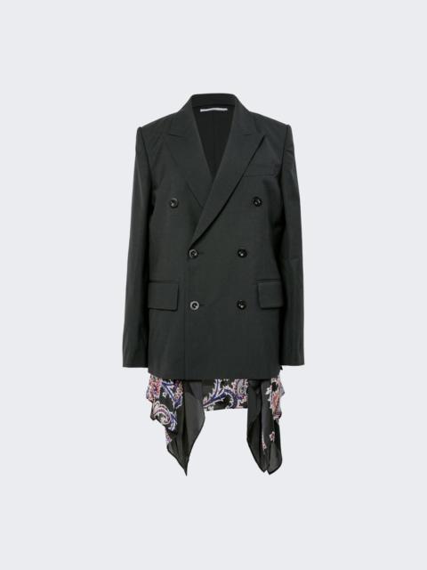 sacai Suiting X Paisley Print Jacket Black