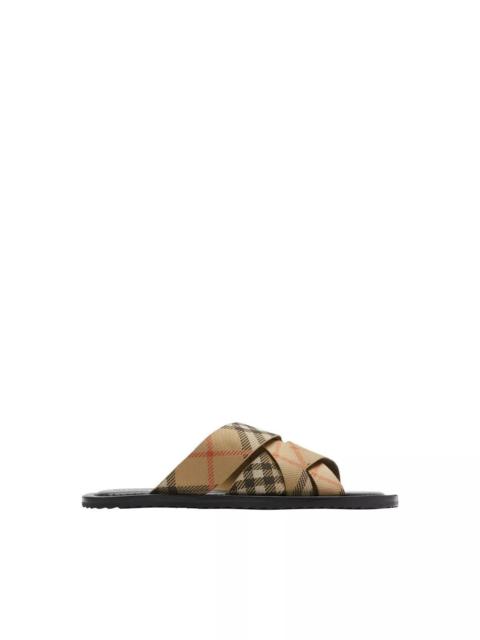 Burberry Men's Check Pavilion Slides