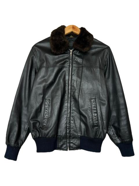 Other Designers Vintage 90s JC Haward Retro Black Shearling Leather Jacket