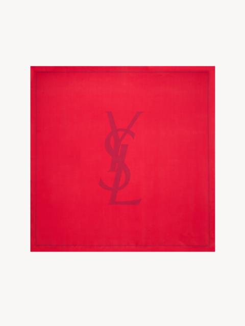 SAINT LAURENT CASSANDRE SQUARE SCARF IN SILK CHARMEUSE