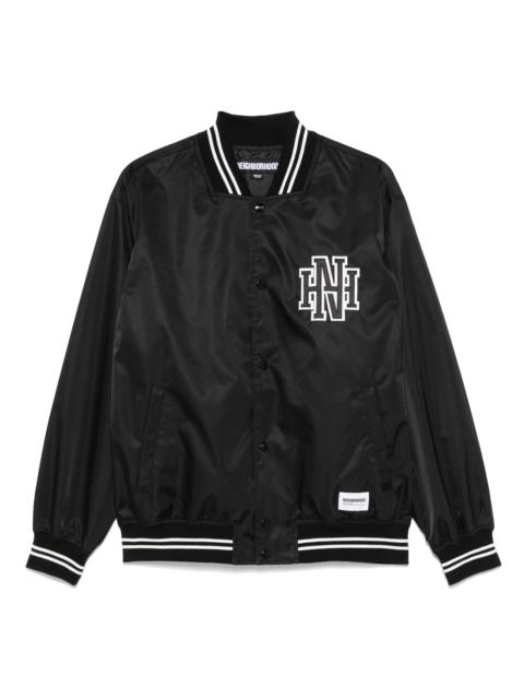 NEIGHBORHOOD logo-patch baseball jacket