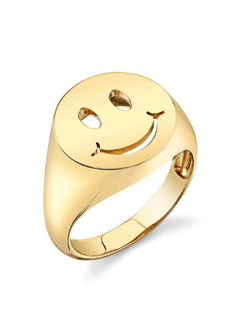 SYDNEY EVAN Pure Happy Face Signet Ring