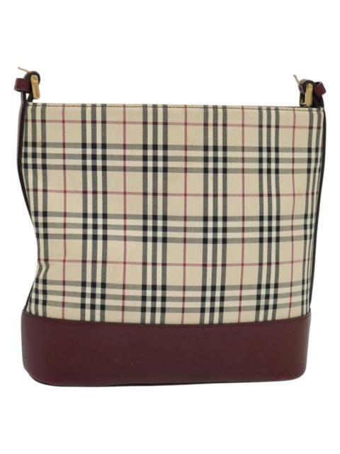 Burberry Burberry Nova Check Shoulder Bag Canvas Beige Red